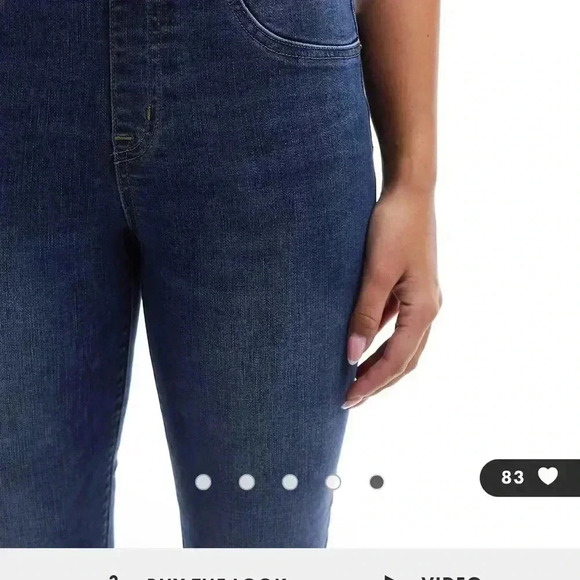 Spanx shape and lift distressed skinny jeans in medium wash blue - Picture 3 of 15